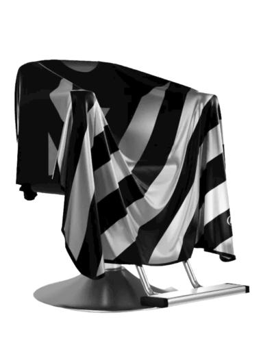 Black & Silver diagonal stripes Kapmantel