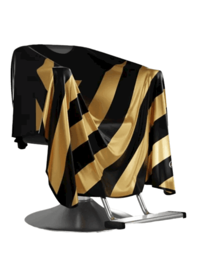 Black & Gold diagonal stripes Kapmantel
