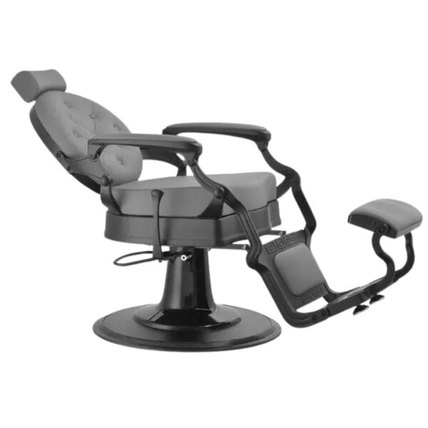 Barber Chair Texas Black Grey Zijkant Liggend